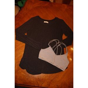 Abercrombie Long Sleeve Soft Top and Lounge Bra SMALL